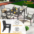 PHI VILLA Stackable Patio Dining Chairs Set of 2, Wrought Iron B07D76CR4Z Black - Brand New