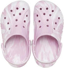 CROCS KID'S BAYA MARBLED CLOGS - SIZE: YOUTH J1 - BALLERINA PINK/MULTI - Like New