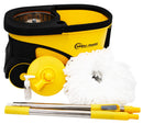 SIMPLI-MAGIC DELUXE STAINLESS STEEL ROLLING SPIN MOP SYSTEM - YELLOW/BLACK - Like New