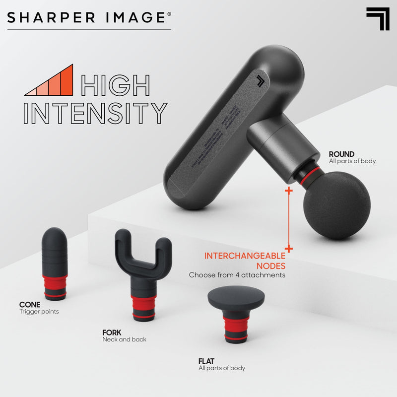 SHARPER IMAGE POWERBOOST MOVE DEEP TISSUE PORTABLE MASSAGE GUN - GRAY - Like New