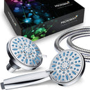 MICROBAN 2.3 GPM ANTIMICROBIAL/ANTI-CLOG 30 SETTING SHOWERHEAD, AQUA BLUE, 5523 - Like New