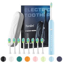 7AM2M Sonic Electric Toothbrush with 6 Brush Heads 5 Modes AM105 - Light Blue Like New