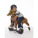 POWER PONY RIDING TOY - CHAMP ZUME V2: STEEL RIDE-ON ANIMAL, AGES 4+ - BROWN - Like New
