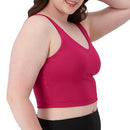 HANES WOMEN'S MOVES CROP BRALETTE V-NECK CROPPED PULLOVER SIZE 2XL - FRESH BERRY - Like New