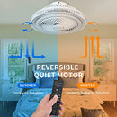 YITAHOME Bladeless Ceiling Fan Light 20" Modern Enclosed Chandelier - White - Brand New