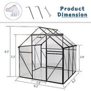 6x6 FT Polycarbonate Greenhouse with Raised Base with Sliding Doors - BLACK - Like New
