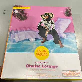 SUN SQUAD CHAISE LOUNGE WATER FLOATS AND INFLATABLES - TRANSPARENT PURPLE - Brand New