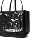 BOGG BAG Original Extra Large Tote Bag LBD Black White Buttons - Like New