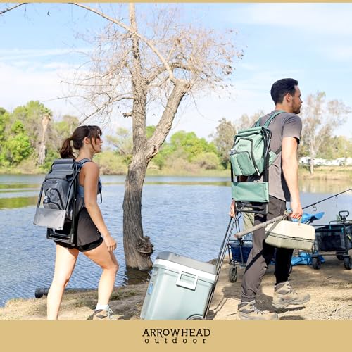 ARROWHEAD OUTDOOR MULTI-FUNCTION 3-IN-1 CAMP CHAIR: BACKPACK STOOL COOLER - BLUE - Like New
