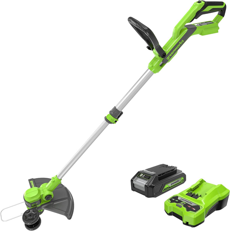 Greenworks 24V 12" Cordless String Trimmer/Edger (Gen 2), 2.0Ah USB - GREEN Like New