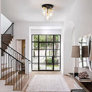 MAYNA Semi Flush Mount Ceiling Light Fixture 3-Light B09377RXWR - Black/Gold - Like New