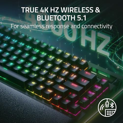RAZER BLACKWIDOW V4 PRO 75% WIRELESS OLED TRUE 4K HZ WIRELESS BLK RZ03-05130200 - Like New
