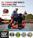 GLASHOW S3 MOBILITY SCOOTER SENIORS 25 MILES , 6 MPH MAX, 265LBS LOADING - RED - Like New