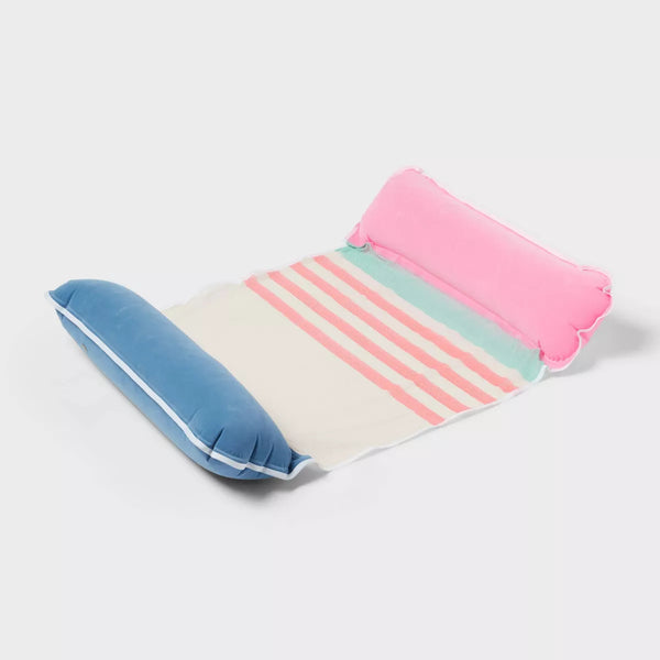 SUN SQUAD HAMMOCK MESH STRIPED - INFLATABLE POOL FLOAT FOR AGES 14+ - MULTICOLOR - Like New