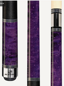 PLAYERS VIOLET BIRDSEYE CUE WITH BLACK LINEN WRAP - Like New