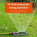 BN-LINK OSCILLATING SPRINKLER WITH 4-WAY ADJUSTABLE SPRAY,19 HOLE NOZZLES - GRAY - Like New