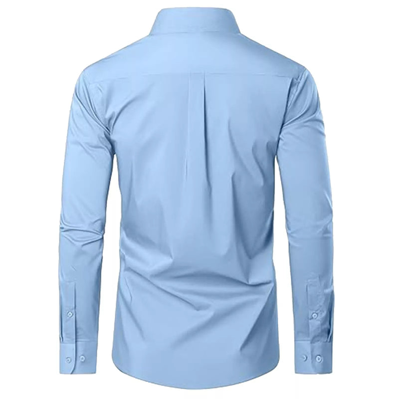 JAMES TAILOR DRESS SHIRT JMLS-350LB - SIZE: MEN XL - LIGHT BLUE - Brand New