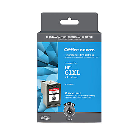 OFFICE DEPOT HIGH-YIELD INK CARTRIDGE FOR HP 61XL, CH563WN, OM05850 - BLACK - Brand New