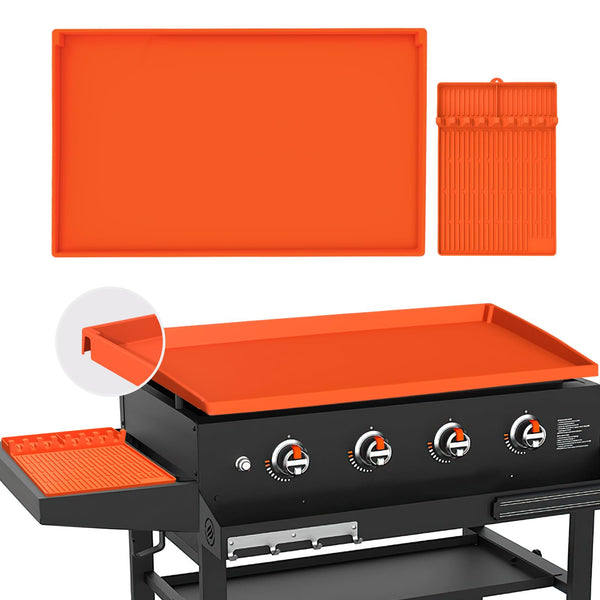GUSOYO FULL-EDGE 36" BLACKSTONE SILICONE GRIDDLE COVER, PREMIUM FOOD - ORANGE - Like New
