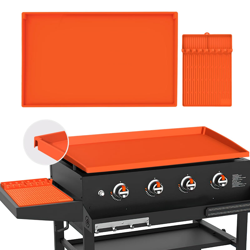 GUSOYO FULL-EDGE 36" BLACKSTONE SILICONE GRIDDLE COVER, PREMIUM FOOD - ORANGE - Like New