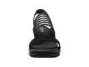 38472W BY SKECHERS CALI WOMEN'S RUMBLERS SCI-FI WEDGE SANDAL, SIZE 8 WIDE, BLACK - Like New