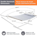 SUNCREAT Double Quilted Hammock with Hardwood Spreader Bar Grey Pattern - Like New