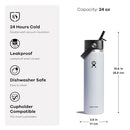 HYDRO FLASK FLEX STRAW CAP AGAVE 24OZ - FOSSIL - Like New