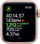 For Parts: Apple Watch Series 5 40mm Gold Aluminum Case Pink Band CRACKED SREEN/LCD