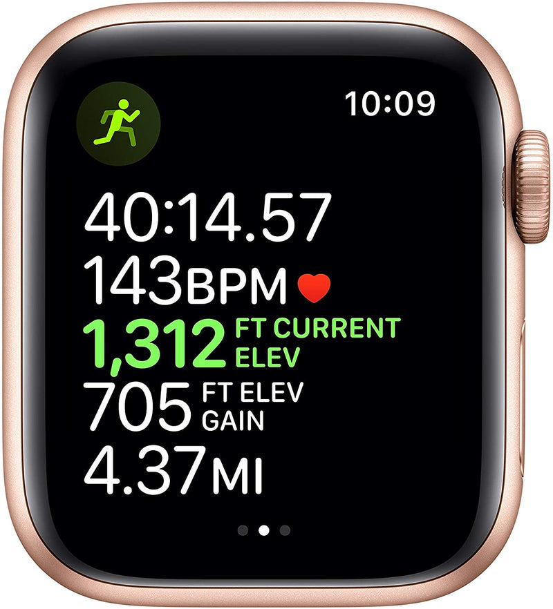For Parts: Apple Watch Series 5 40mm Gold Aluminum Case Pink Band CRACKED SREEN/LCD