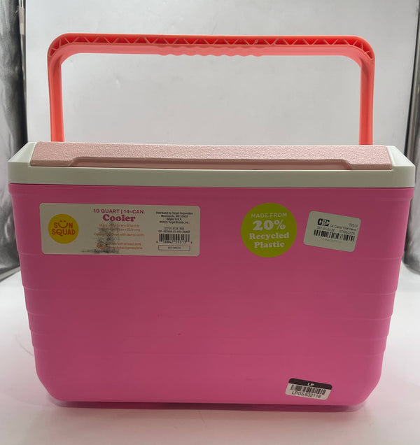 SUN SQUAD HARD SIDED COOLER - 14 CANS/10QT - PINK - Like New