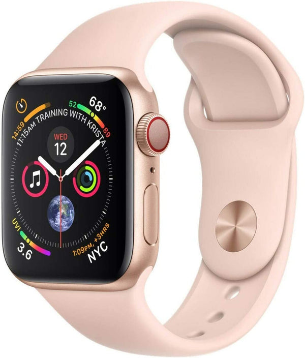 Apple Watch 4 GPS Cellular 40mm Gold Aluminum Case with Pink Sport Band Like New