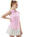 FKEEP FK3092SLP WOMEN POLO GOLF TENNIS T-SHIRTS V-NECK COLLAR PINK PLAID 2XL - Brand New