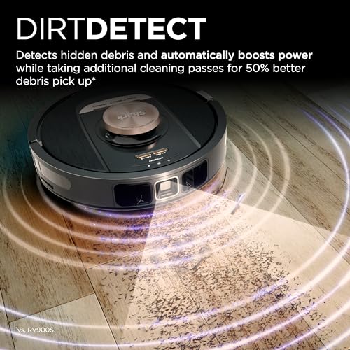 SHARK DETECT PRO SELF-EMPTY ROBOT VACUUM AUTO DEEP-CLEAN CARPETS - BLACK/SILVER - Like New