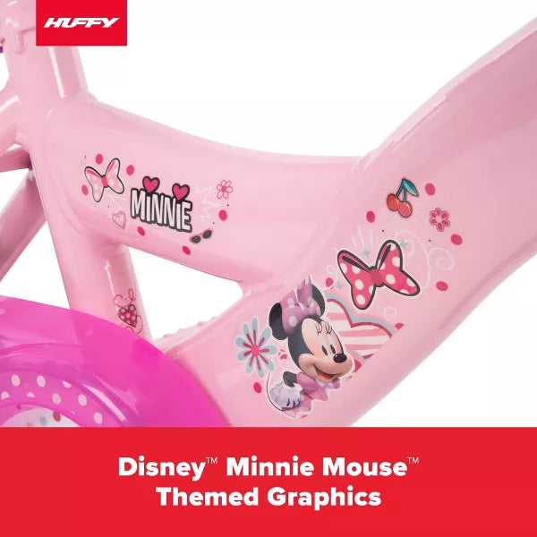 HUFFY DISNEY MINNIE MOUSE KIDS' BIKE - 12" WHEELS - TRAINING WHEELS - PINK - Like New