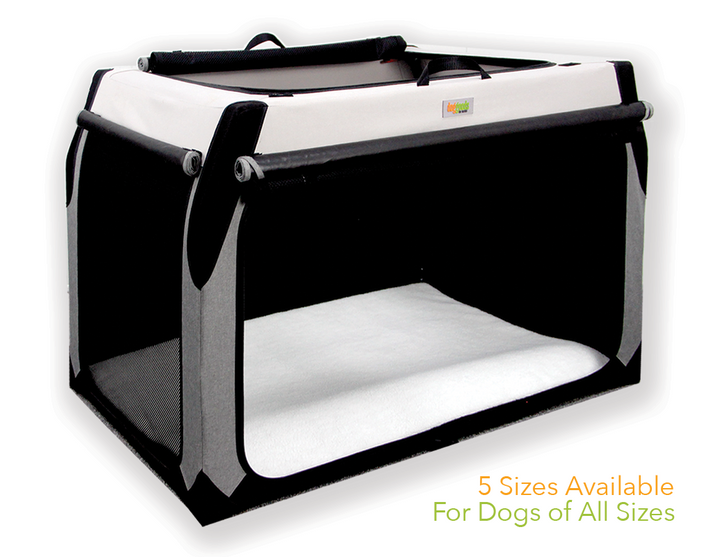 DOGGOODS THE FOLDABLE TRAVEL DOG CRATE - MEDIUM (24 x 17 x 17 in.) - GRAY/WHITE Like New