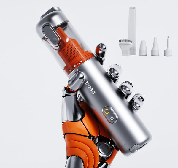 GENERIC POCKET CAR VACUUM, CORDLESS 50 MINS RUNTIME, 17000PA, 2.5H, M3 - SILVER - Like New