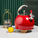 SOTYA TEA KETTLE BEST 3 QUART INDUCTION MODERN STAINLESS, WHISTLING - RED - Like New