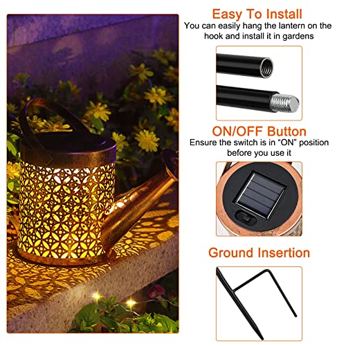 LEDEAK Solar Hanging Lantern Garden Fairylight, Metal String - Copper Coins - Like New
