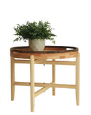 MUYOCUN 22 Inch Black Walnut Wood Ottoman Tray with Handles, Legs - Brand New
