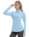 FKEEP WOMEN'S SUN SHIRTS LONG SLEEVE ATHLETIC UPF 50+ TOP WOMEN XS - LIGHT BLUE - Brand New