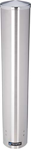 San Jamar 23.5" Pull Type Cup Dispenser Stainless Steel 12 to 24 Oz Pack of 6 - Like New