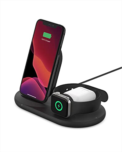 BELKIN 3-IN-1 WIRELESS CHARGER FAST CHARGING STAND WIZ001 - BLACK - Like New