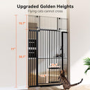 COMOMY 71" EXTRA TALL PET GATE 29.5-40.6" CAT DOOR H6 - BLACK - Like New