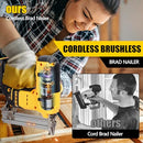 GENERIC 18 CORDLESS BRAD NAILER 2 IN 1 ELECTRIC NAIL GUN/STAPLE - YELLOW - Like New