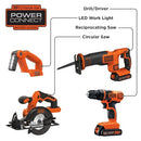 BLACK+DECKER 20V MAX POWER TOOL COMBO KIT 4-TOOL CORDLESS POWER BD4KITCDCRL - Brand New