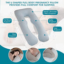 JOHNPEY U Shaped Full Body Pillow - Pregnancy Pillow, 55", B09WQLRWT1 - Babyblue - Like New