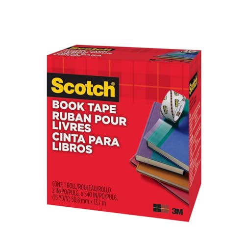 SCOTCH BOOK TAPE, 2"X540", REPAIRING, REINFORCING PROTECTING - CLEAR - Like New