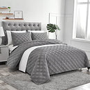 Charlie Allen Quilt Bedding Set Queen 3 Piece Bedspread Coverlet Grey - Brand New