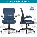 FELIXKING OFFICE CHAIR ERGONOMIC DESK MESH CHAIRS BACK SUPPORT FK918-W - NAVY - Like New