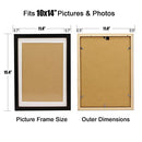 FUNTRESS 10X14 PICTURE FRAME DISPLAY 9.5X13.5 10X14 2 PIECES, WHITE - Like New